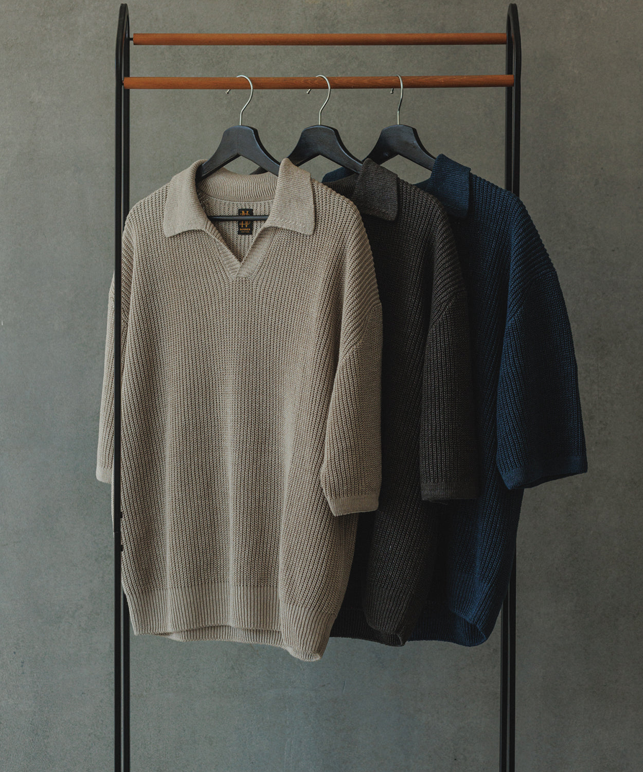 BATONER for ADAM ET ROPE' / FADE COLOR LINEN HALF SLEEVE SKIPPER